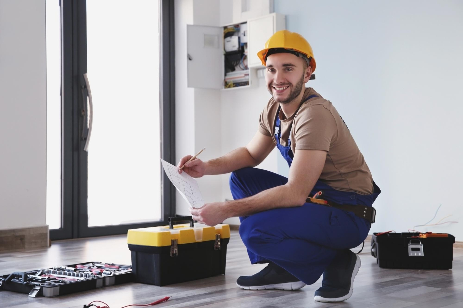 Specjalista PHD Instalacje podczas realizacji instalacji